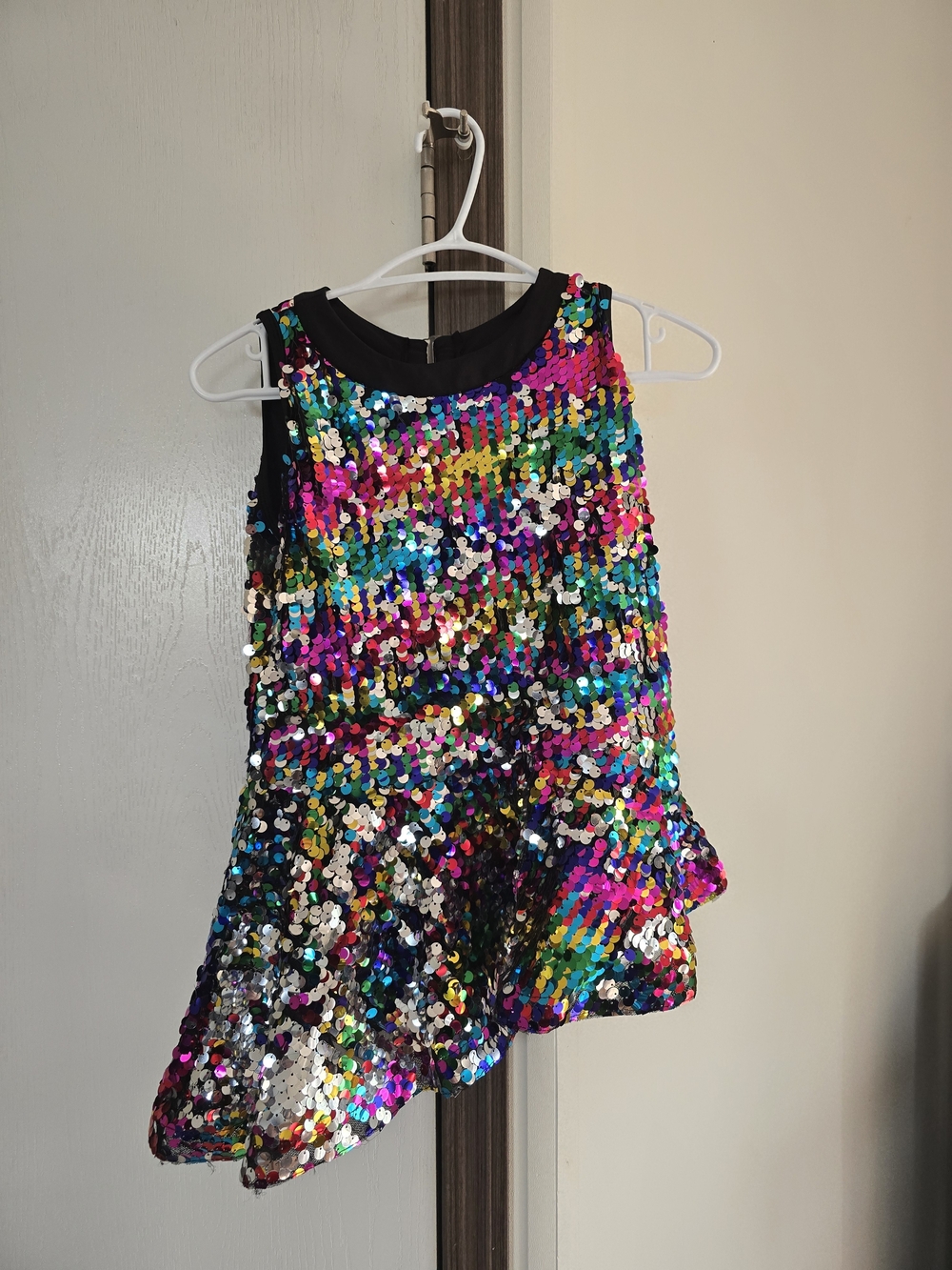 Revolution Multicolor Sequin Dance Costume - Black Trim